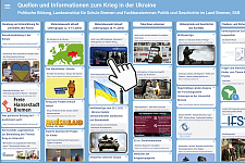 Screenshot von der Internetseite mit Taskcards Quellen und Informationen zum Krieg in der Ukraine