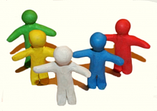 Figuren, die ein Netzwerk bilden