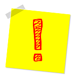 Ausrufezeichen auf gelbem Klebezettel