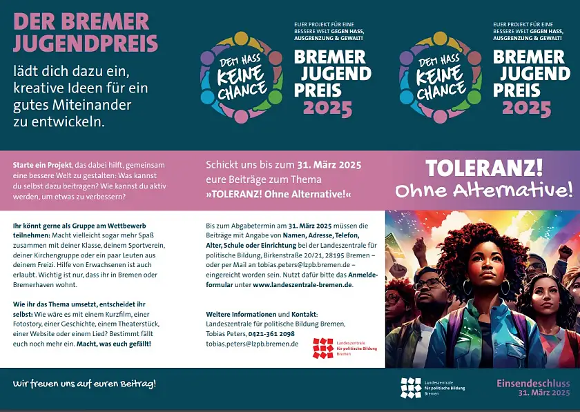 Screenshot des Infoflyers zum Preis