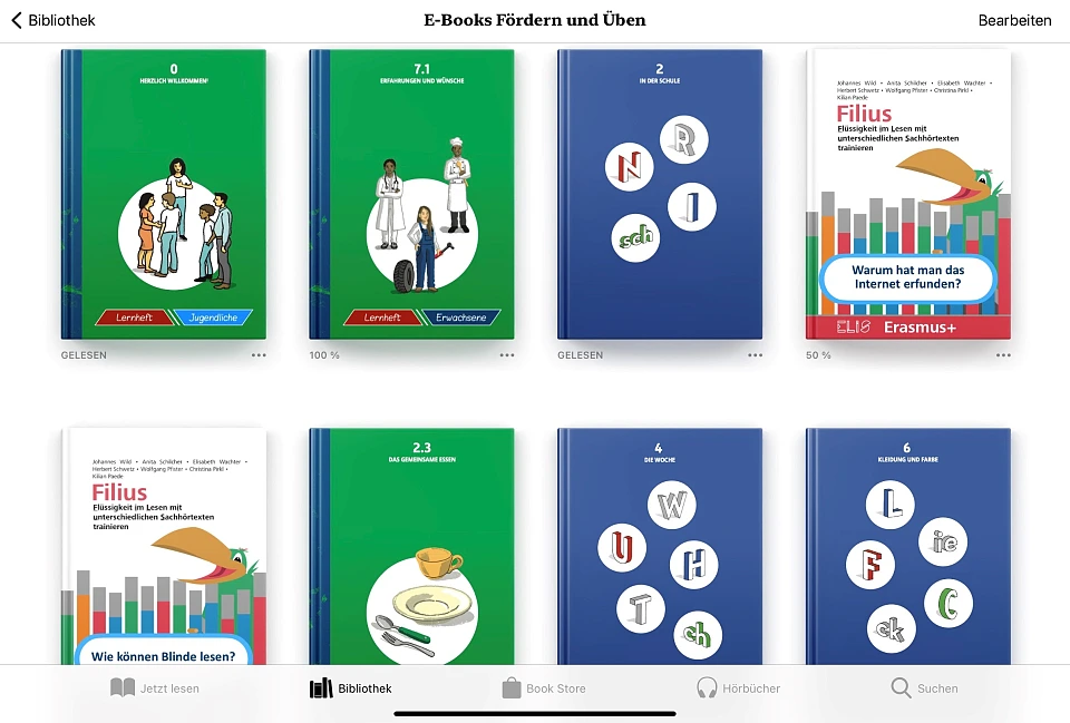 Eine Online Bibliothek mit verschiedenen E-Books