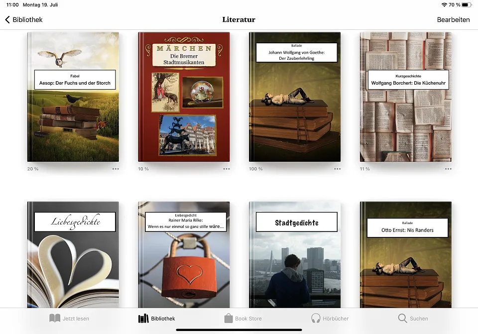 Verschiedene Literaturen unterschiedlicher Genres