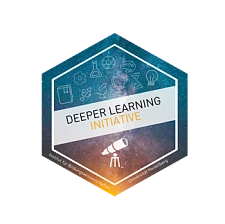 Logo der Deeper Learning Initiative: Hexagon mit wissenschaftlichen Symbolen