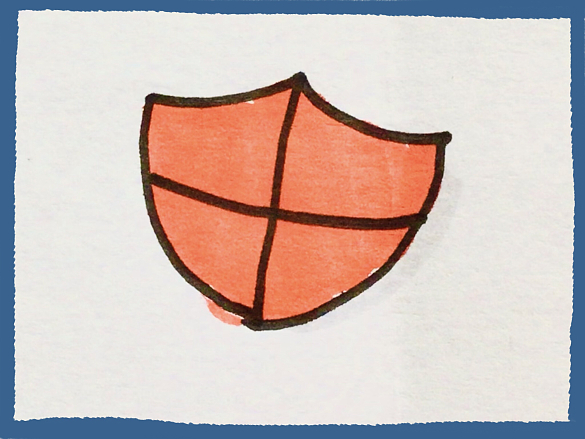 rotes gemaltes Schutzschild
