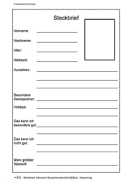 Mustervorlage Steckbrief