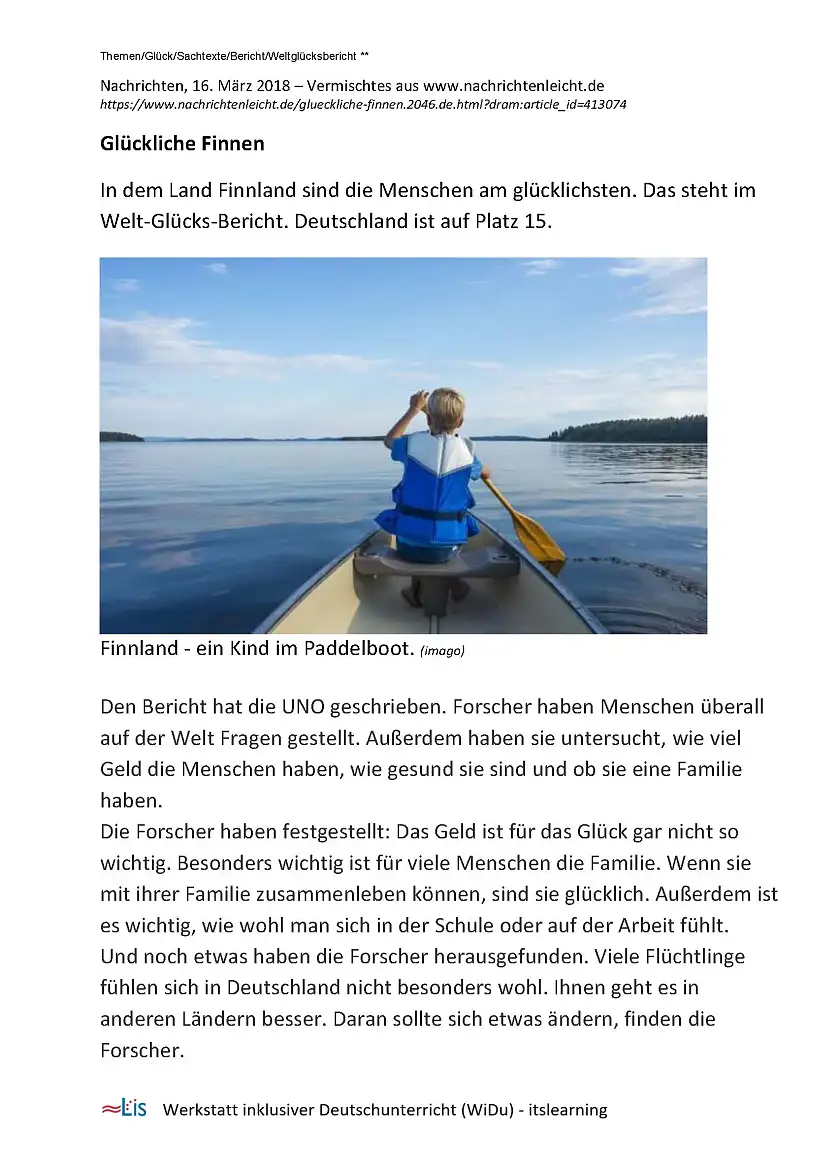 Text Glückliche Finnen