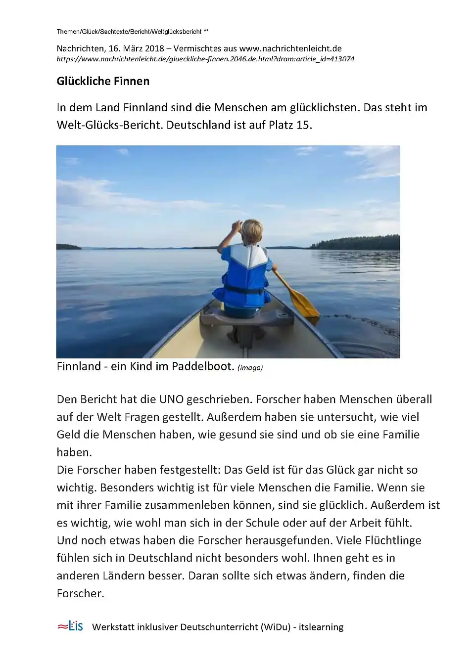 Text Glückliche Finnen