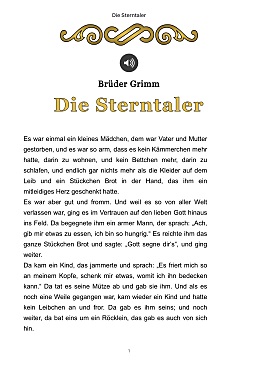 Märchen: Die Sterntaler von Brüder Grimm
