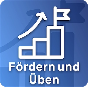 Symbol Steigung mit Untertext Fördern und Üben