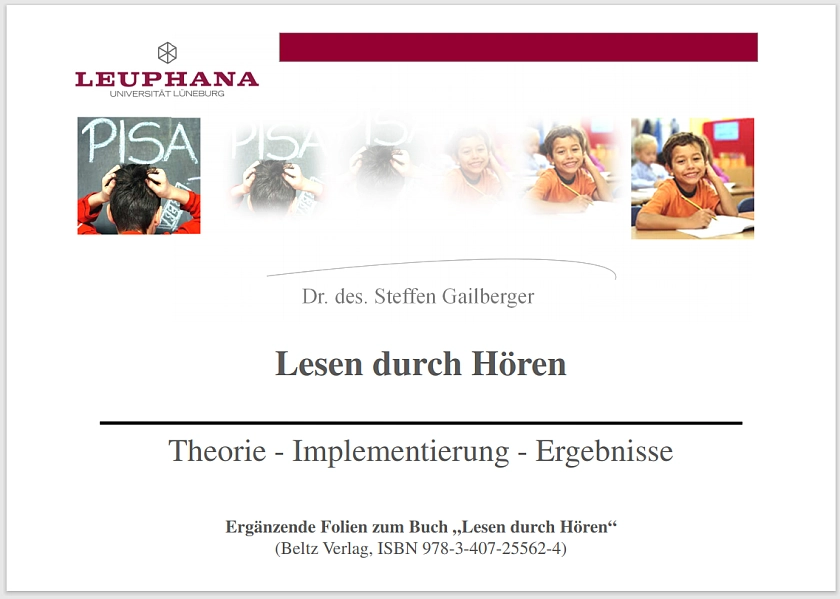 Beispiel Folien aus dem Vortrag Lesen durch Hören