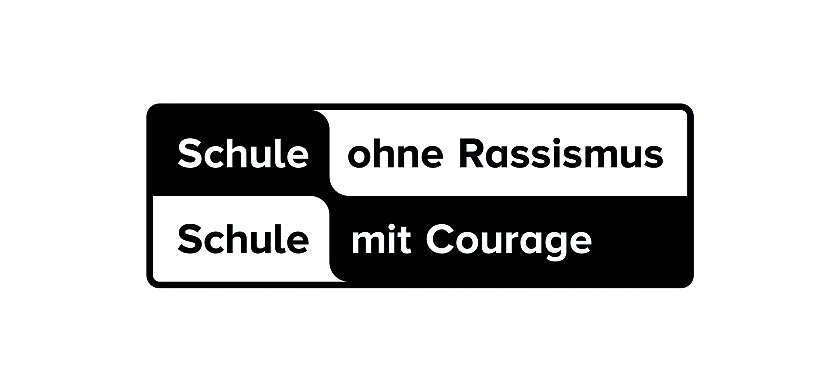 Logo mit schwarz-weißen Feldern und der Aufschrift Schule ohne Rassismus