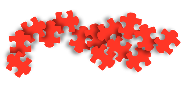 rote Puzzleteile