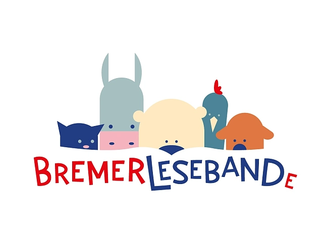 Bremer Lesebande: Die Bremer Stadtmusikanten und ein Eisbär lesen in einem Buch