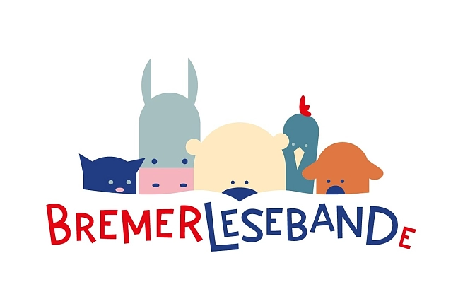 Bremer Lesebande: Die Bremer Stadtmusikanten und ein Eisbär lesen in einem Buch