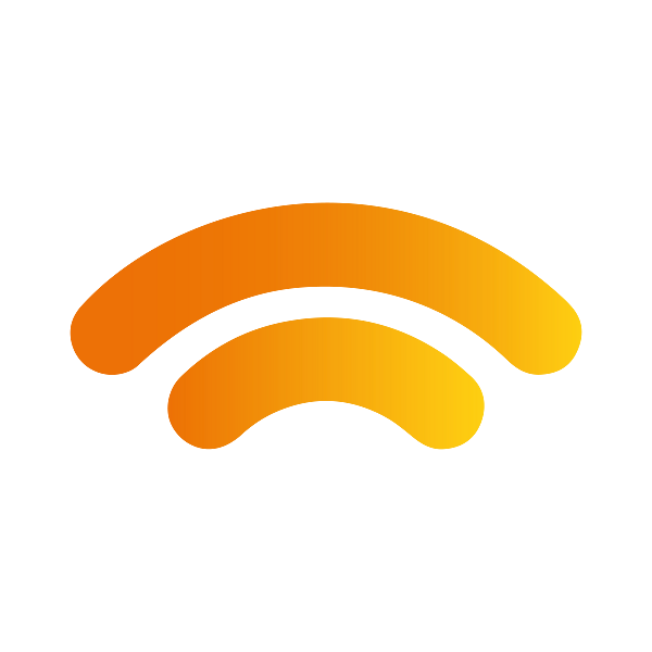 Logo: Zwei dicke gelbe konkave Linien