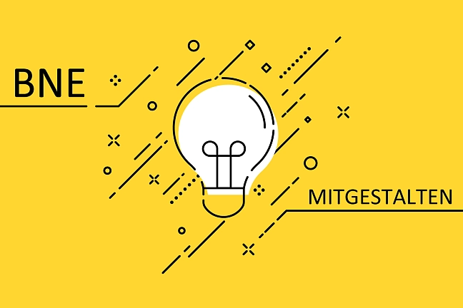 Glühbirne mit Aufschrift BNE mitgestalten