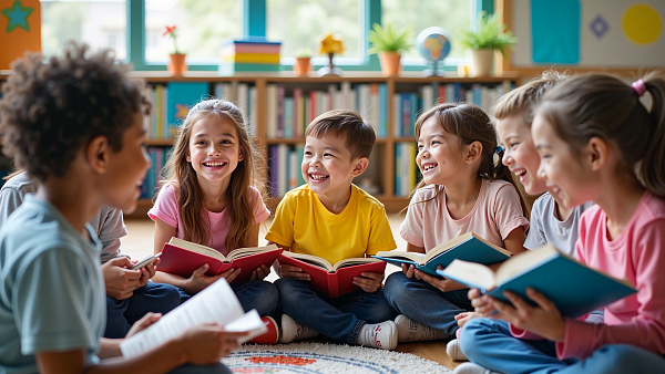 Kinder lesen gemeinsam