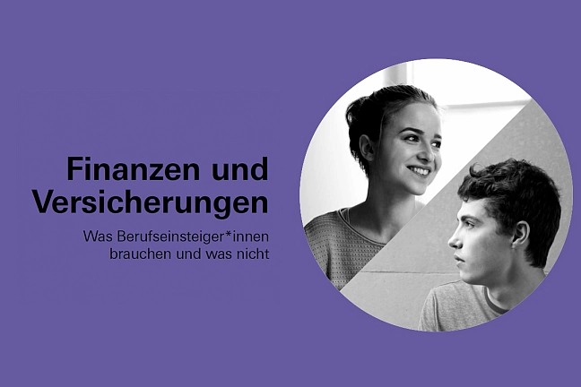 Perspektiven Junge Mädchen mit Text Finanzen und Versicherungen