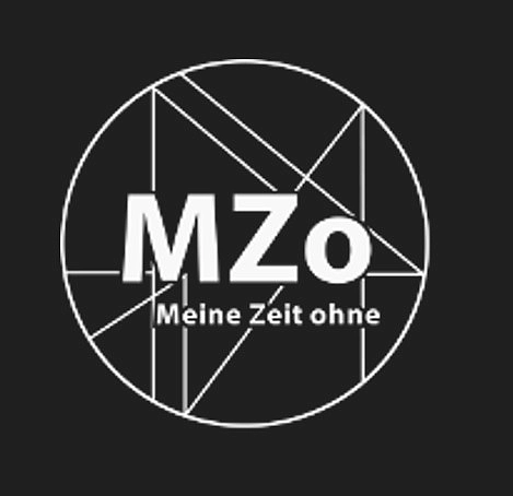 Symbolbild des Logs. Schwarzer Hintergrund, weiße Linien im Kreis mit Abkürzung MZO