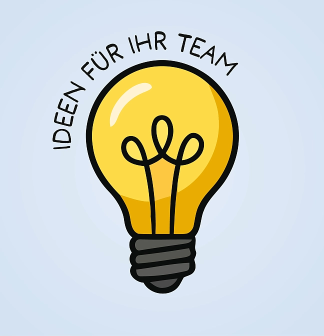 Glühbirne mit der Aufschrift: Ideen für Ihr Team