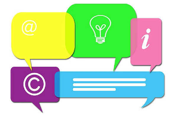 Verschiedene Sprechblasen in bunten Farben