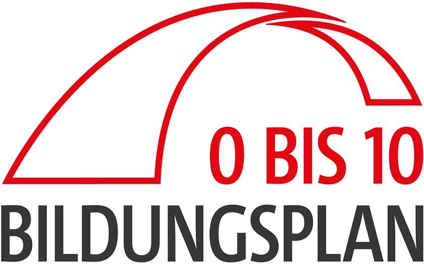 LOGO Bildungsplan 0 bis 10 in Form einer stilisierten Brücke
